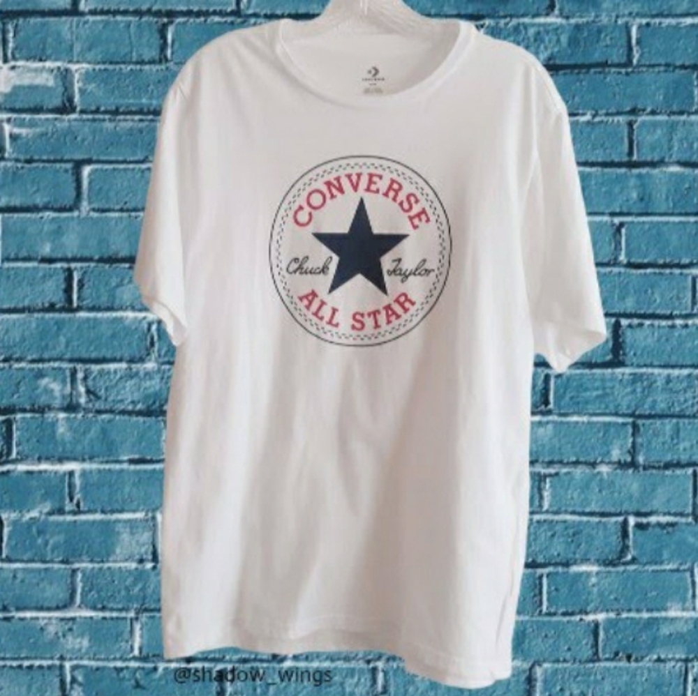 Converse Chuck Taylor All Star Patch T-Shirt - Medium Unisex White Converse Tee